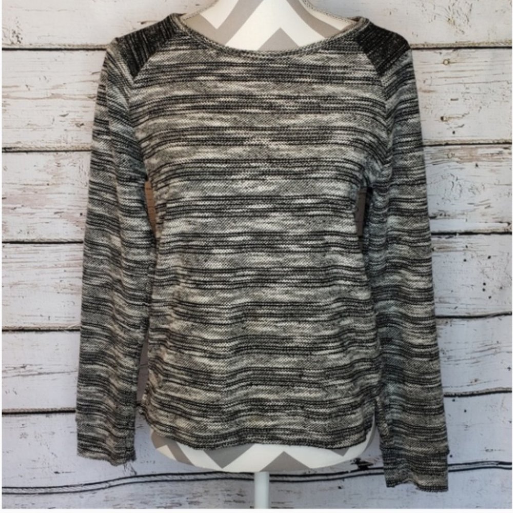 Banana Republic Tweed Black Gray Sweater Medium